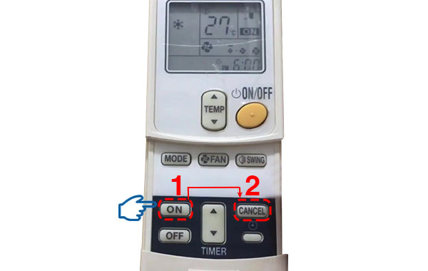 Hủy hẹn giờ bật máy lạnh Daikin thế hệ cũ